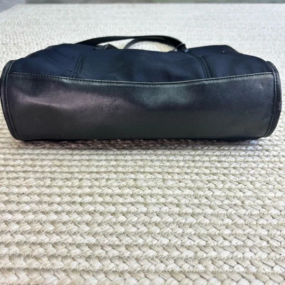 Authentic Coach Black Neoprene Tote Leather Trim Work Laptop Bag Y2K RARE - Picture 10 of 15